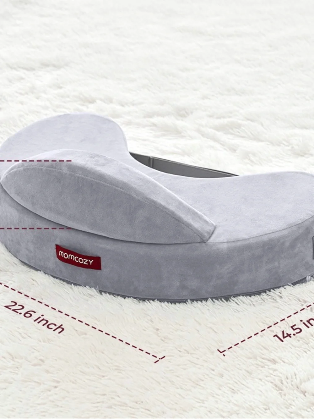 Multi-Stage Nursing & Support Pillow – Light Gray PRELOVED